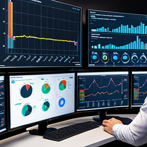 Home 4 **
A modern control room filled with large monitors displaying real-time energy data visualizations (graphs, charts, dashboards). Engineers are analyzing the data, using tools like Tableau and Power BI. Emphasize the use of IoT sensors and smart meters as data sources. Focus on the concept of data-driven energy management.
**